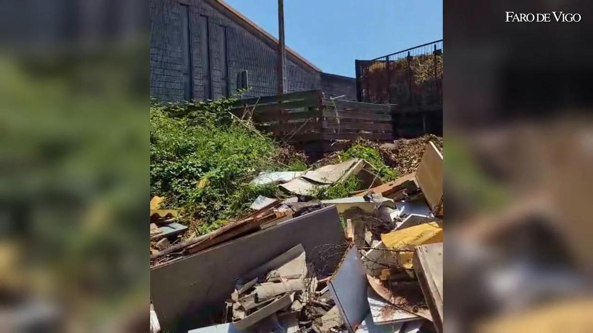 Vertido incontrolado cerca del cementerio de Moaña