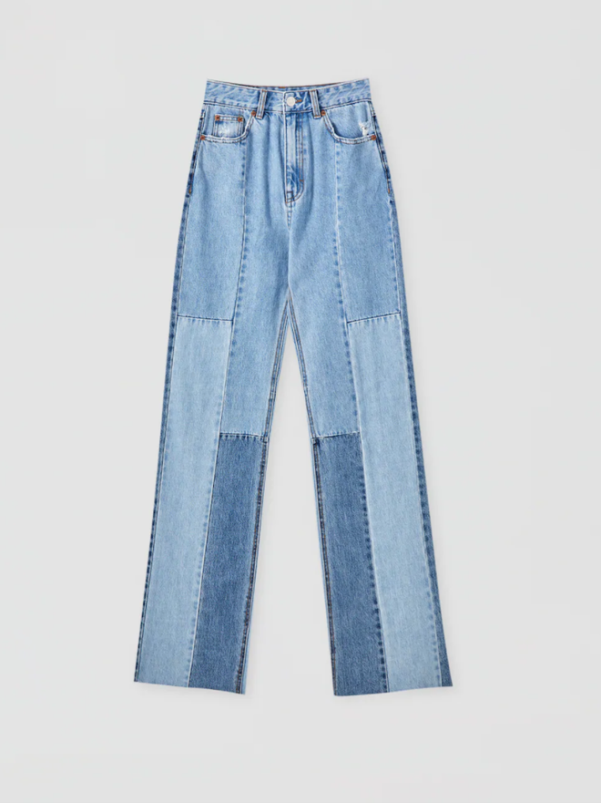 Pantalones vaqueros tipo patchwork de Pull&amp;Bear