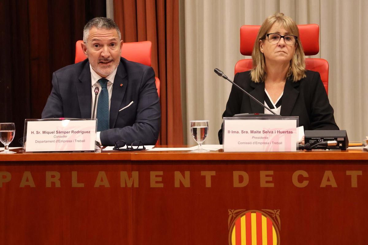 El conseller de Empresa, Miquel Sàmper, en comissió.