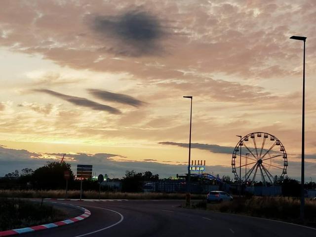 El recinto ferial, desde la rotonda de la avenida de Elvas.