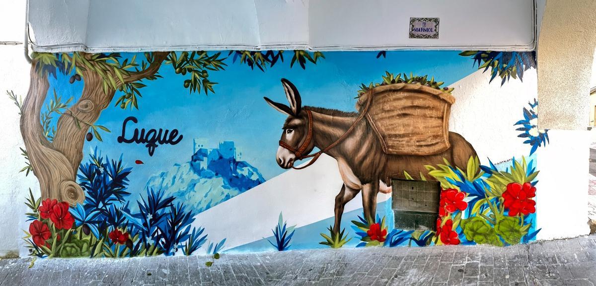 Mural del burro en Luque