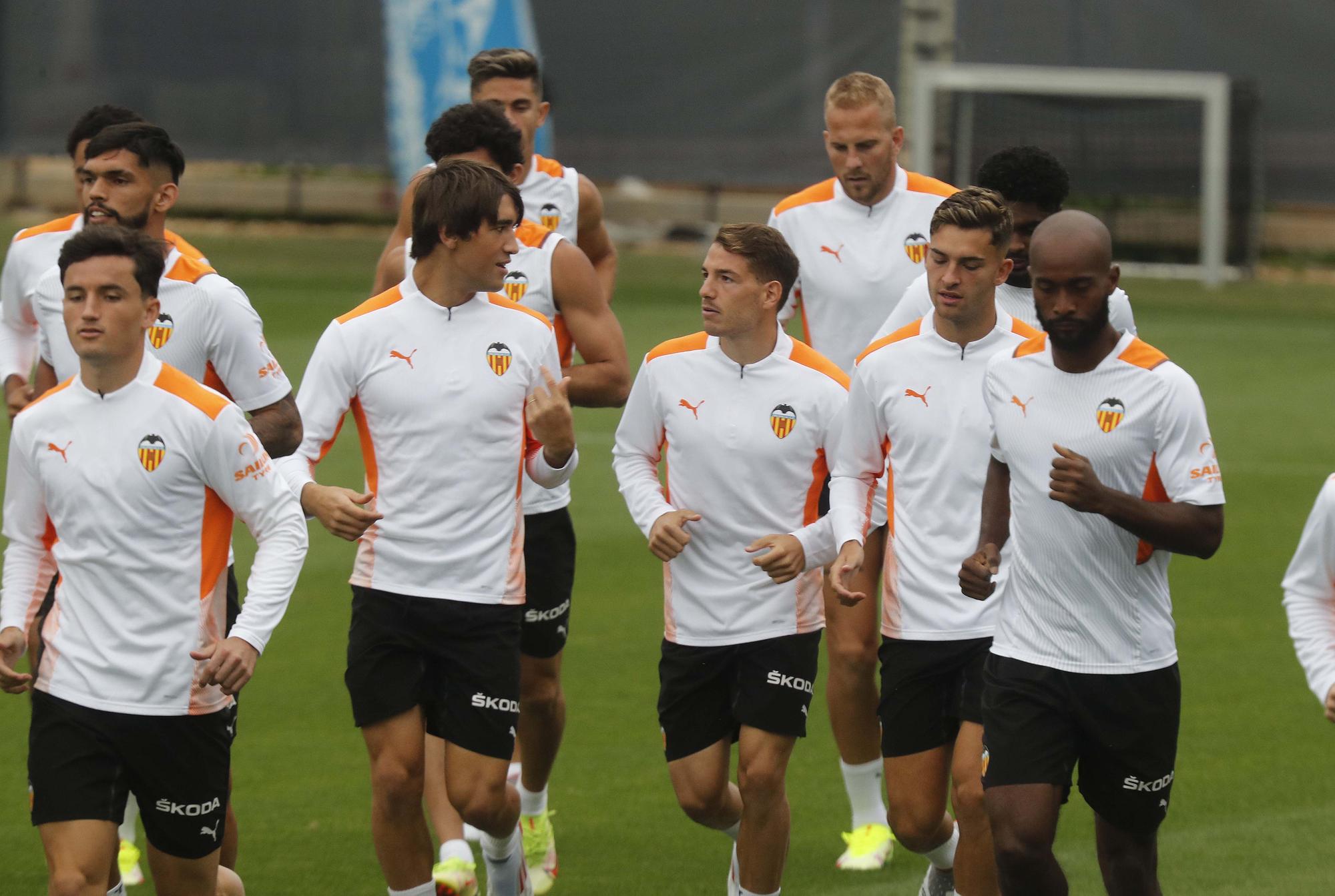 Entrenamiento del Valencia antes del encuentro frente al Mallorca