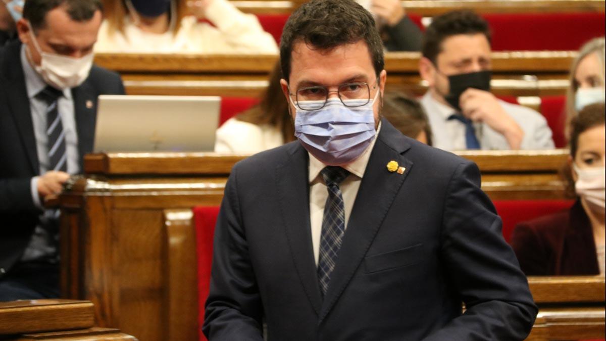 Pere Aragonès, en el Parlament