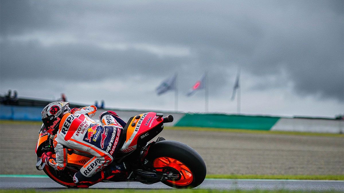 Marc Márquez, en acción en la pista de Motegi