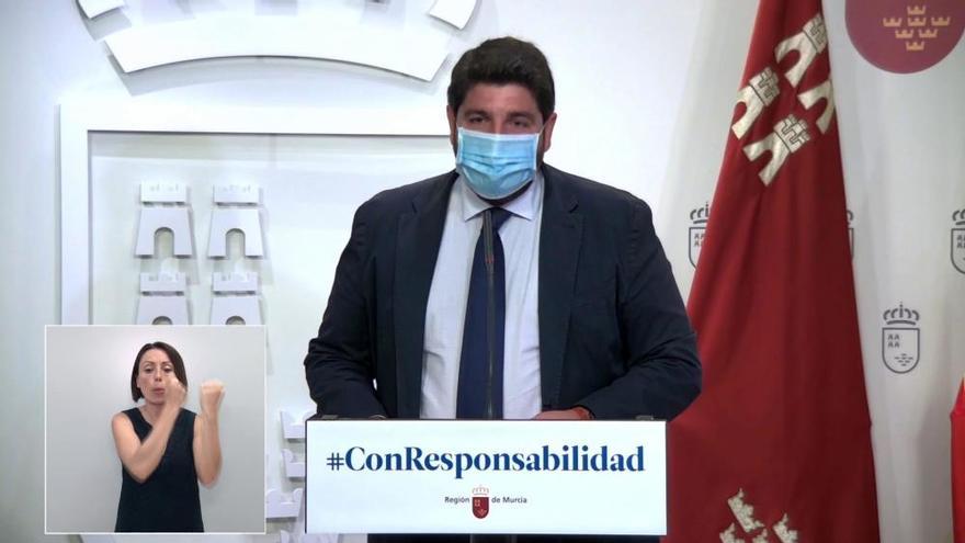 López Miras anuncia el uso obligatorio de mascarillas en la Región