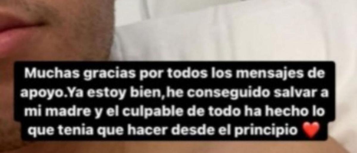 Mensaje de agradecimiento de Cristian, que se recupera de sus heridas.