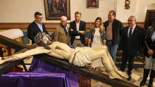 Restauran el Cristo de la Misericordia del Paso Morado de Lorca