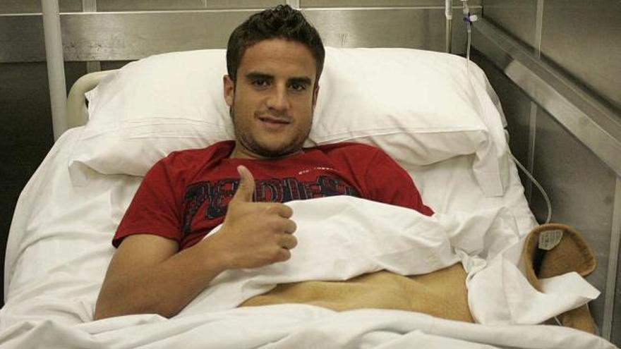 Manolo Ruz, ayer, antes de ser intervenido en el hospital 9 d&#039;Octubre de Valencia