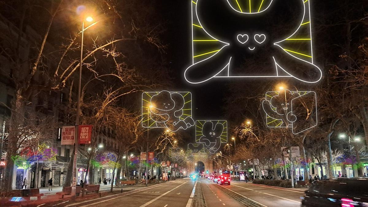 Así serán las primeras luces navideñas del paseo de Sant Joan de Barcelona