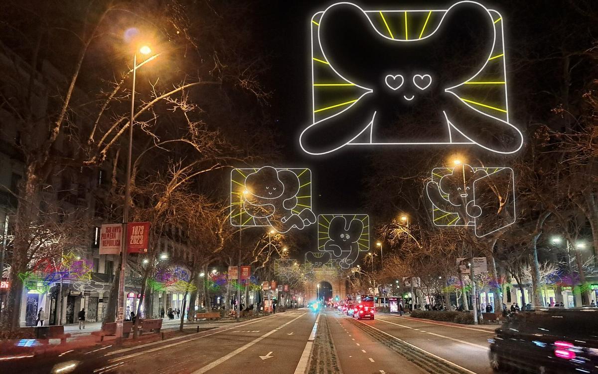 Así serán las primeras luces navideñas del paseo de Sant Joan de Barcelona