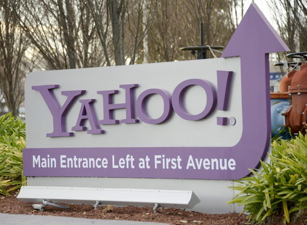 L’entrada al quarter general de Yahoo!, a Sunnyvale (Califòrnia).