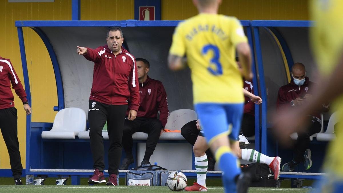 Germán Crespo, entrenador del Córdoba CF, este domingo, en el Anexo del Estadio Gran Canaria.