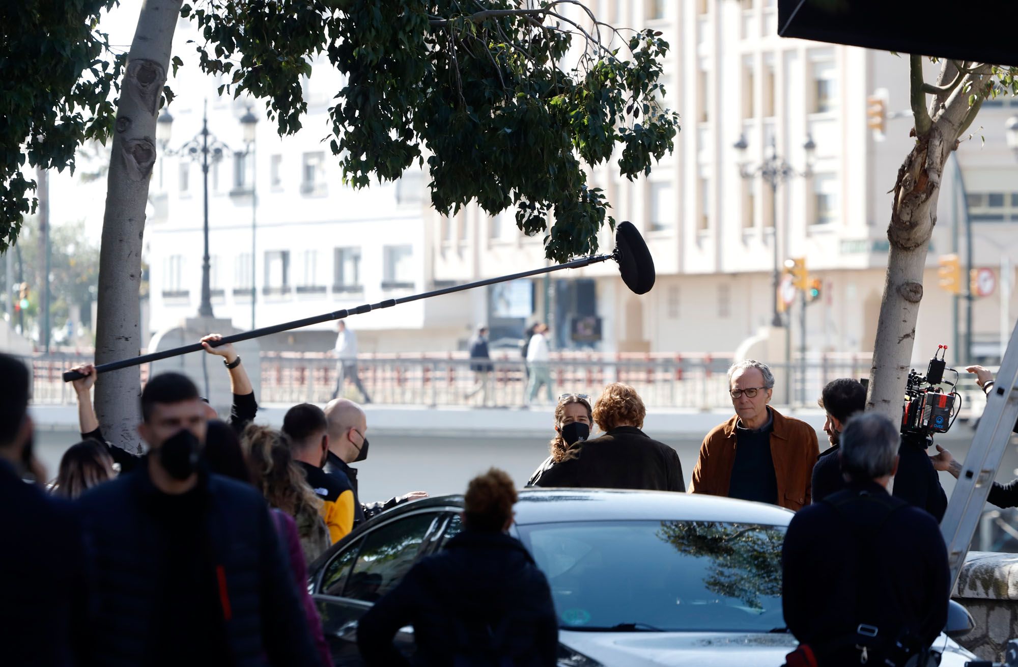 Rodaje de la serie 'La chica de nieve' de Netflix en Málaga.