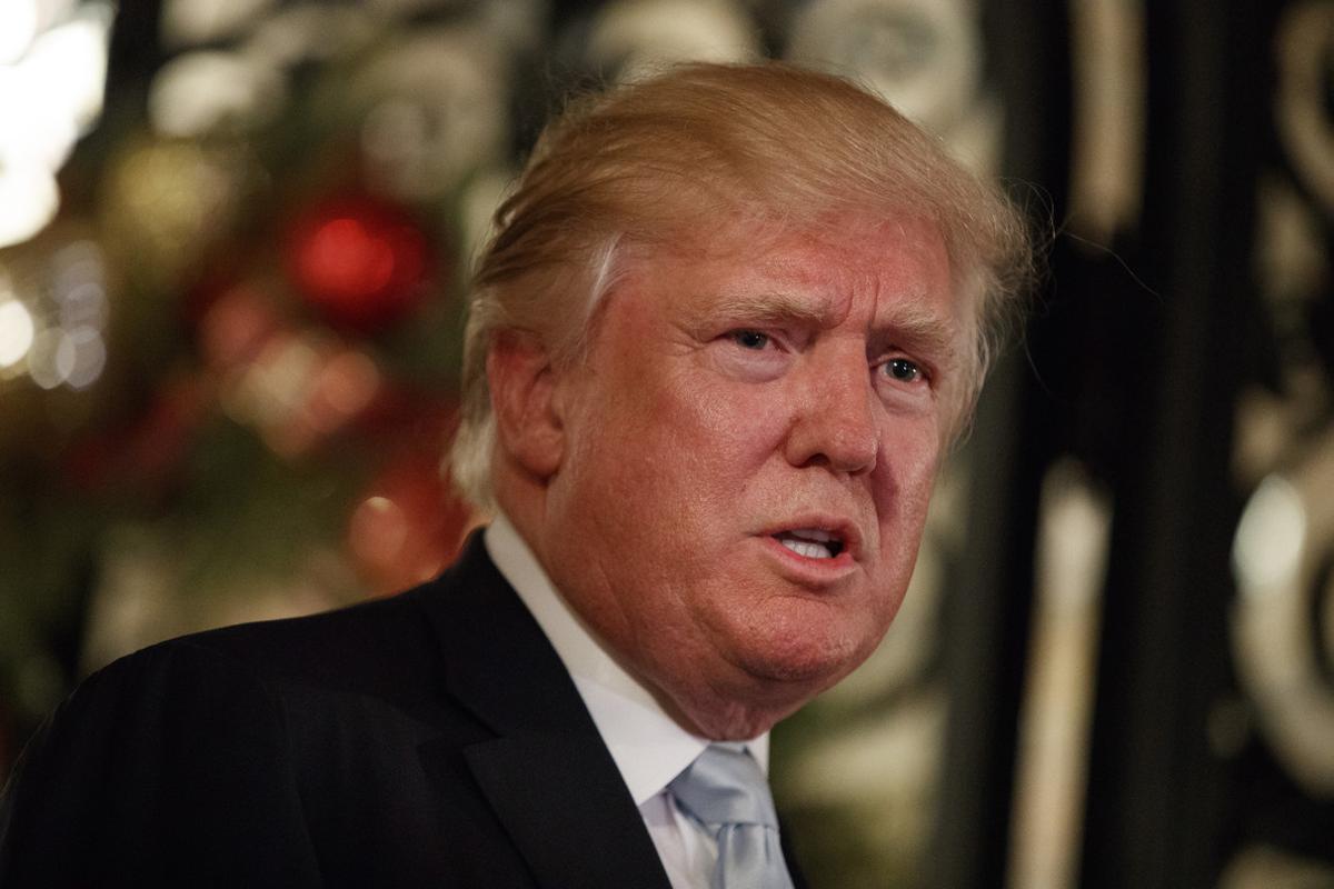 President-elect Donald Trump speaks to reporters at Mar-a-Lago, Wednesday, Dec. 28, 2016, in Palm Beach, Fla. (AP Photo/Evan Vucci)