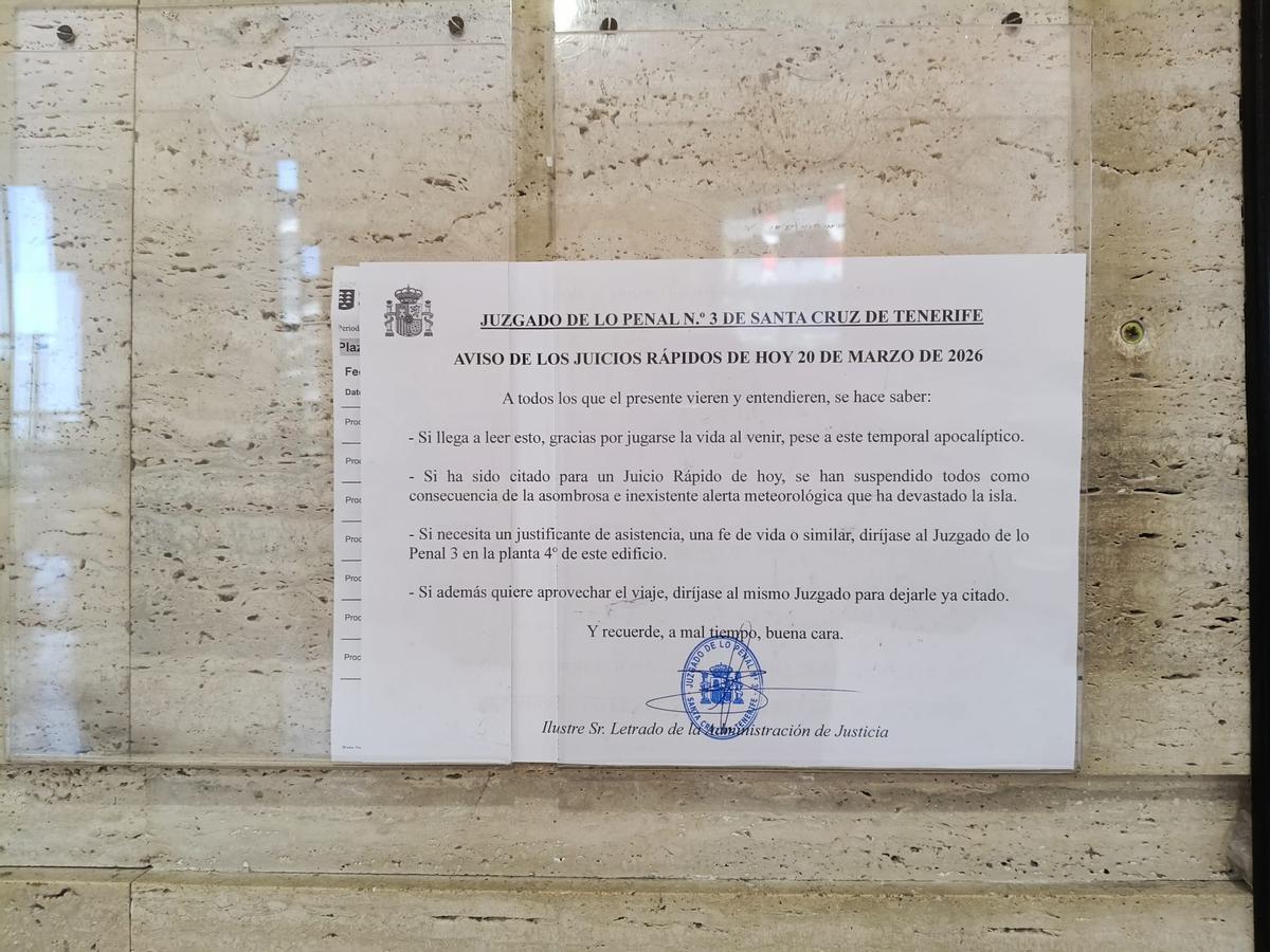 El aviso a personas citadas para juicios rápidos