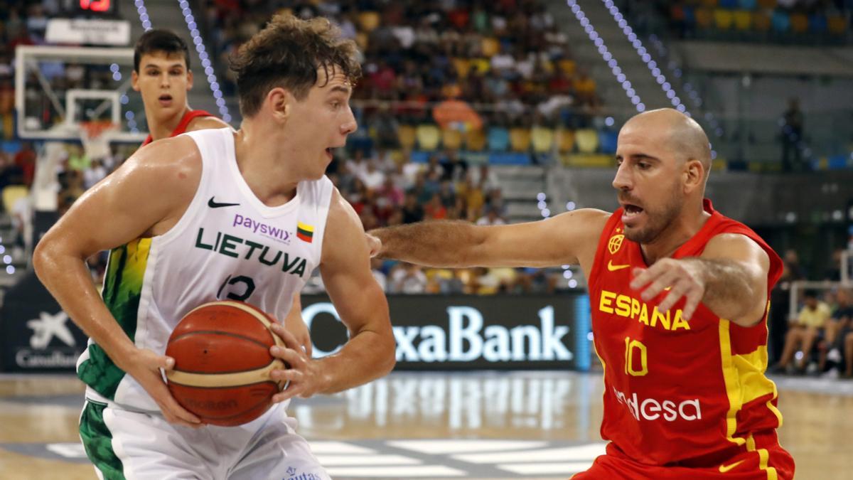 Jokubaitis, en una acción del partido ante Quino Colom