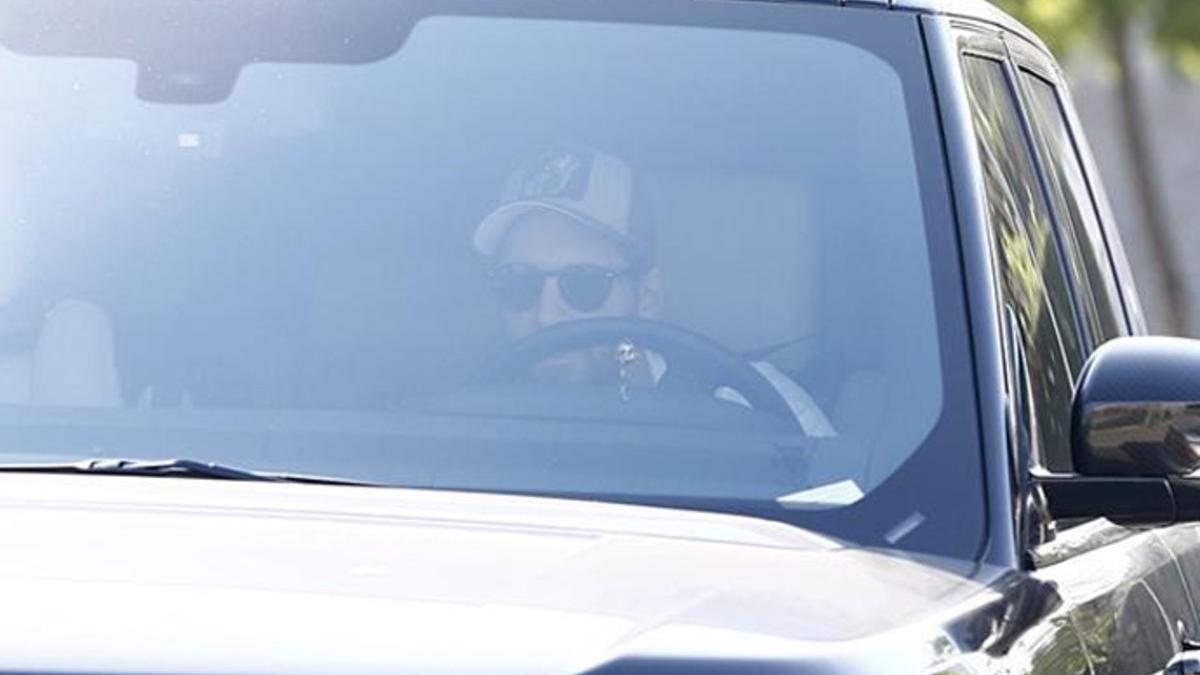 Messi, entrando en la Ciudad Deportiva