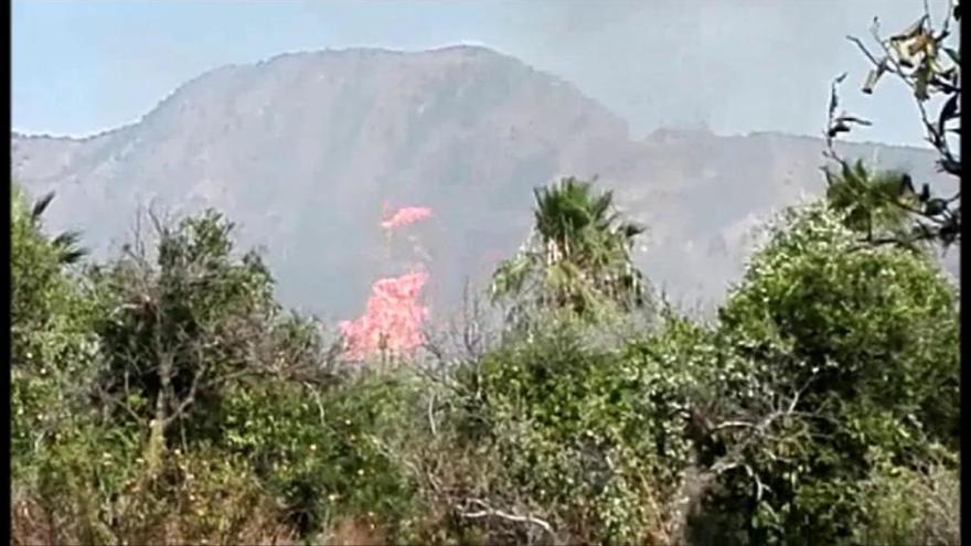 Aparatoso incendio de matorral en Murcia