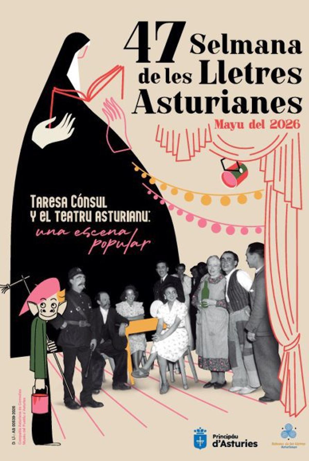 El cartel de la XLVII Selmana de les Lletres Asturianes.