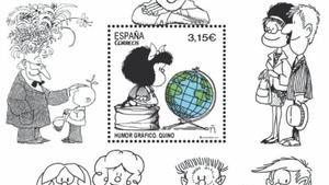 Sello de Correos dedicado a Quino y su personaje Mafalda. 