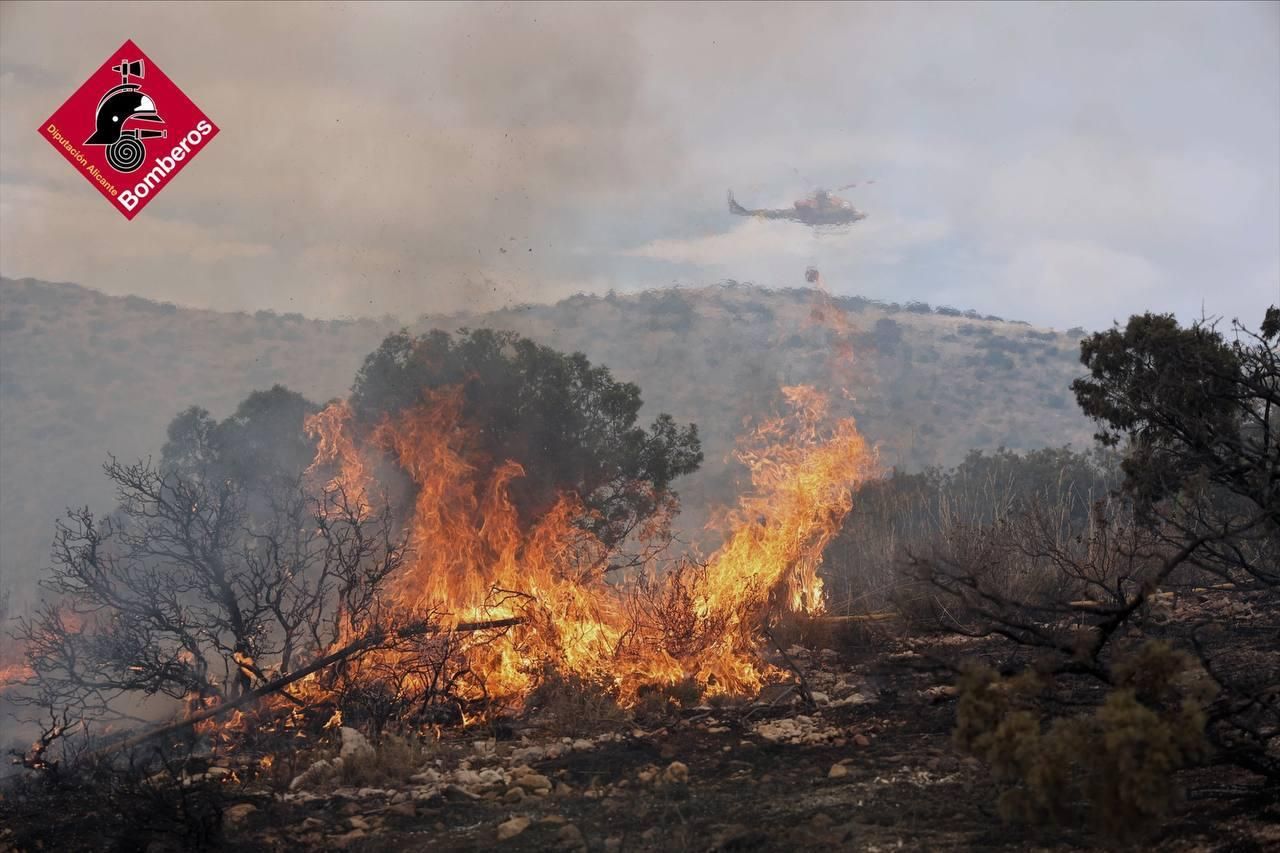 Incendio en el paraje de San Pascual en Ibi