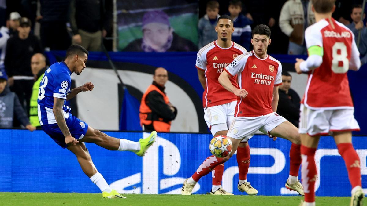 El disparo con el que Galeno dio la victoria al Oporto ante el Arsenal en la ida de los octavos de final de la Champions