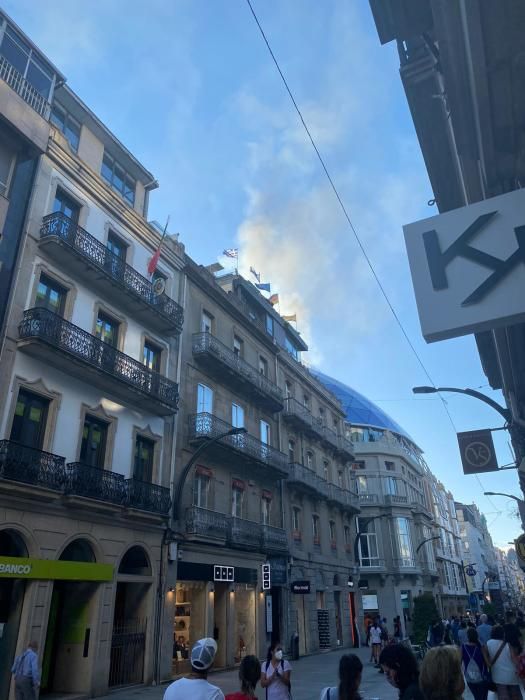 Arde la cúpula de la sede del Celta