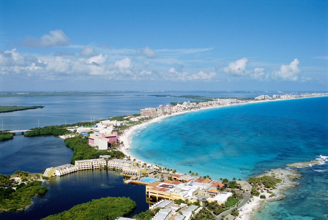 Vista aérea de Cancún