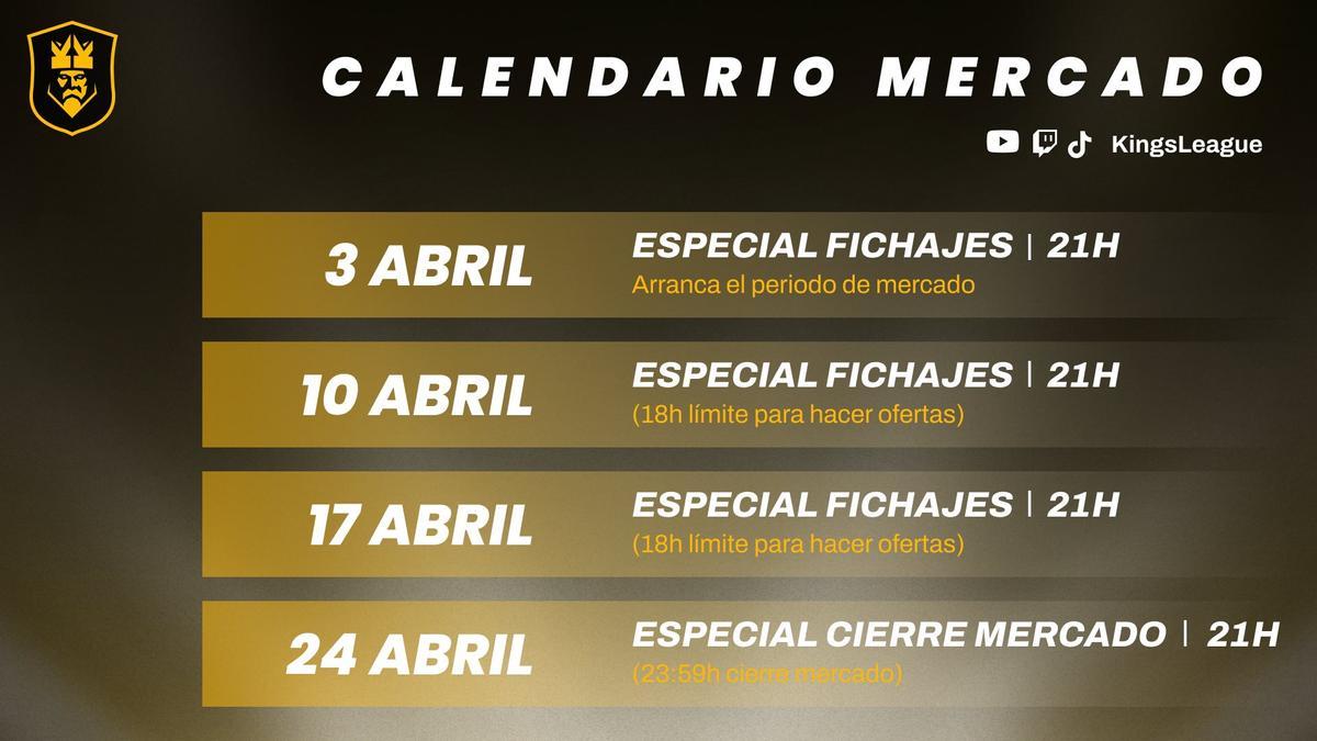 El calendario de la Kings League