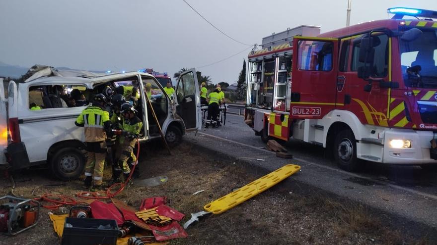 Segundo accidente mortal in itinere en lo que va de año en la Región: un muerto y ocho heridos en Lorca