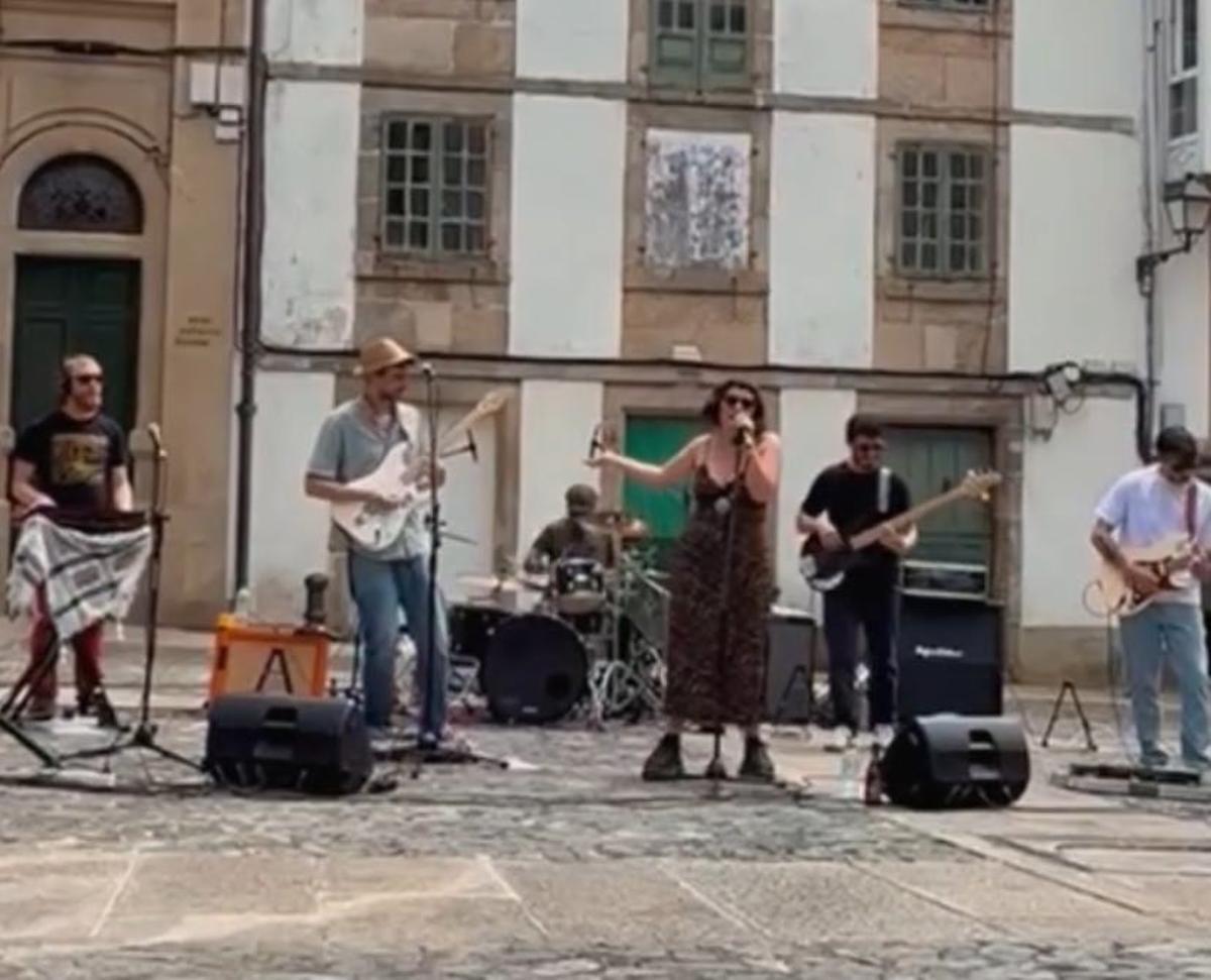 Los compostelanos Muaré, durante un concierto.
