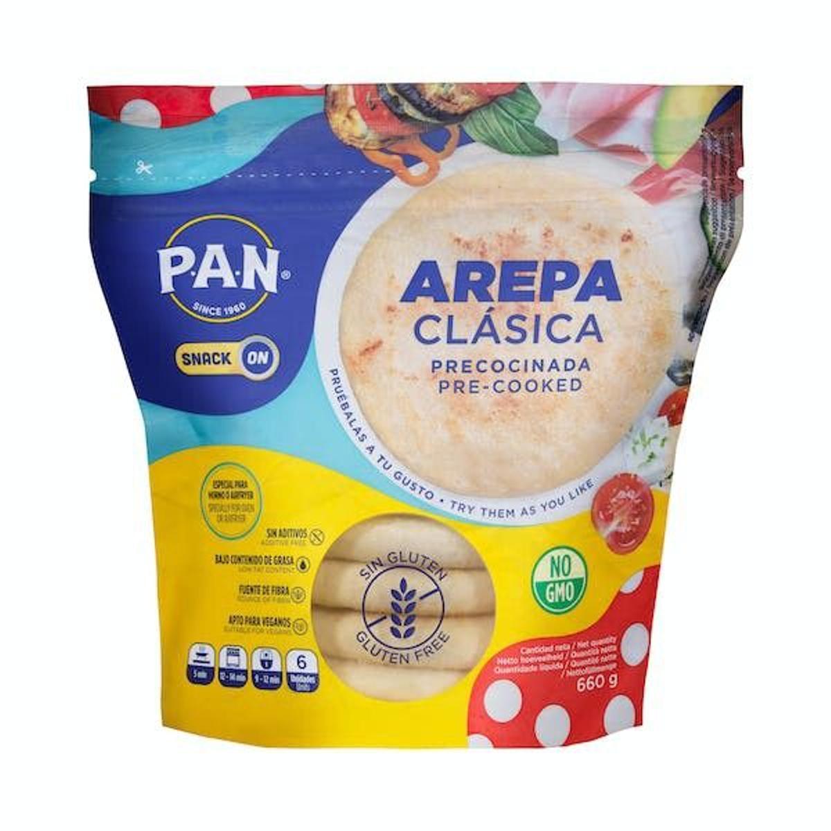 Arepas congeladas de la marca Pan