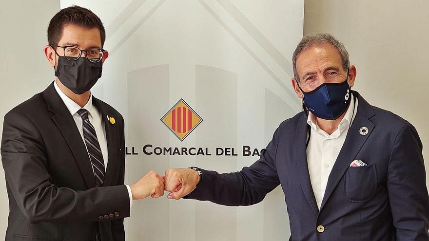 Eloi Hernández i Esteve Pintó, ahir a la seu del Consell Comarcal | CARLES BLAYA