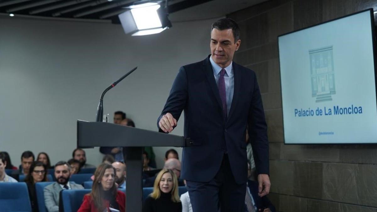 Pedro Sánchez comparece tras el primer Consejo de Ministros de la legislatura.