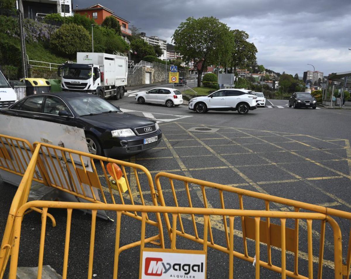 Zona de A Barca, con las obras de la PO-308.