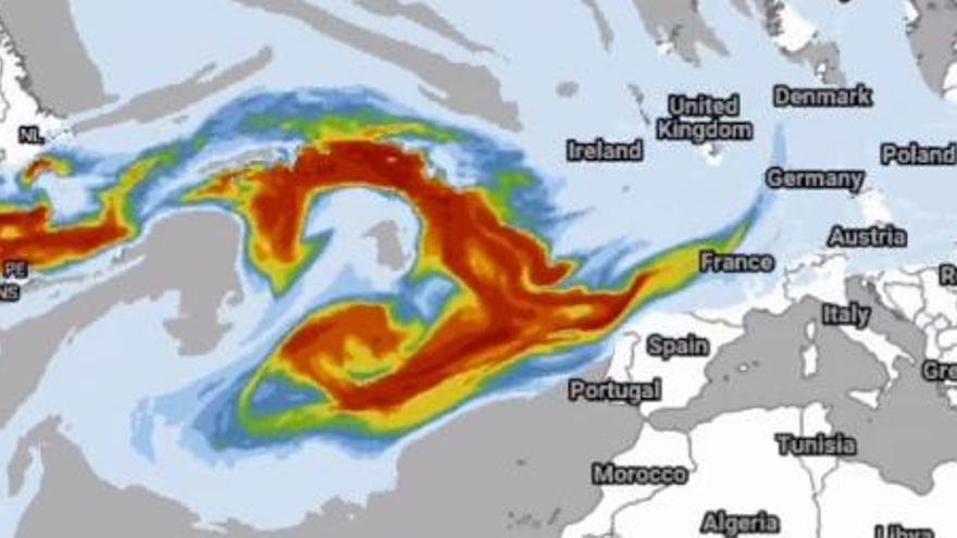 Una nube de humo procedente de los incendios de Canadá empañará Galicia en las próximas horas