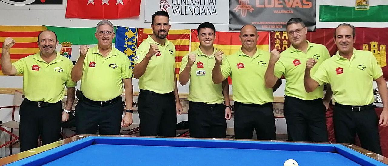 Los jugadores del Chef Amadeo Gandia Billar que juegan el Gran Premio de España. | GANDIA BILLAR CLUB
