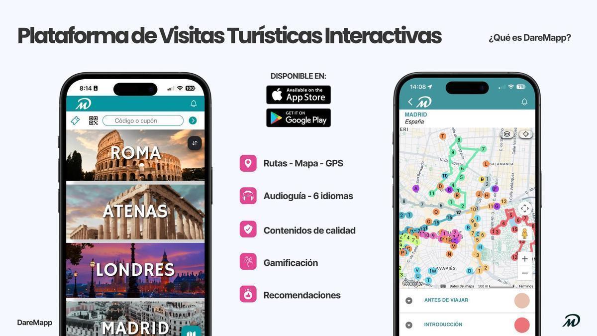 La app de DareMapp en una plataforma de descarga.
