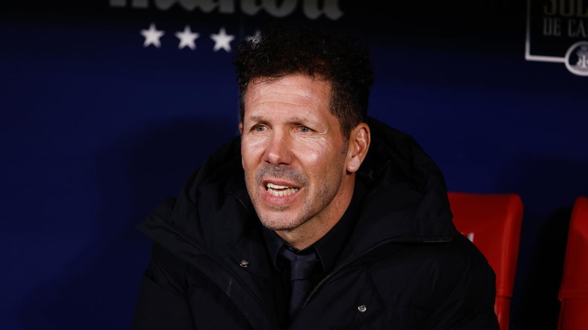 El 'Cholo' Simeone, durante el encuentro ante el Valencia CF.