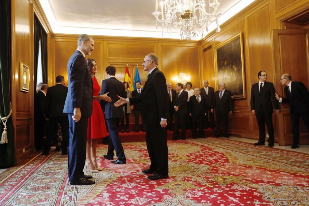 Los Reyes reciben los premiados con las Medallas de Oro de Asturias