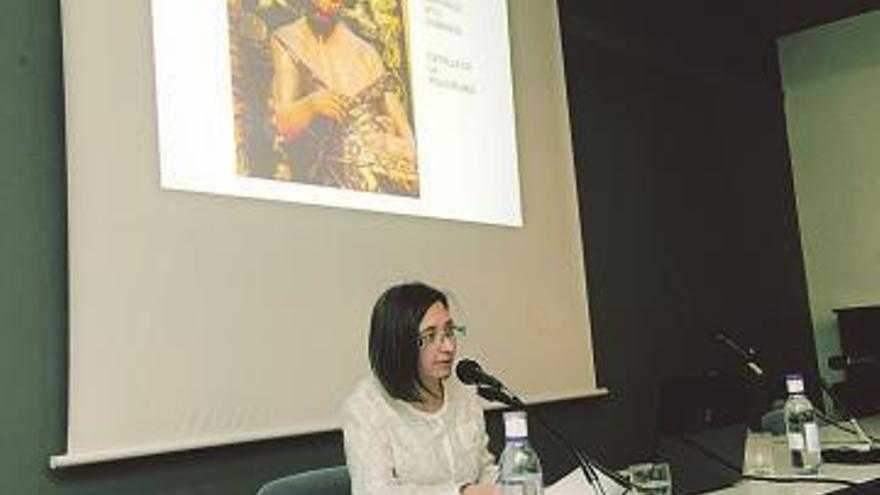 Raquel Sáenz, ayer, durante su conferencia.