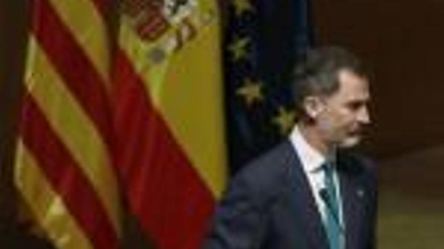 El rei Felip VI durant l&#039;acte amb la cúpula judicial.