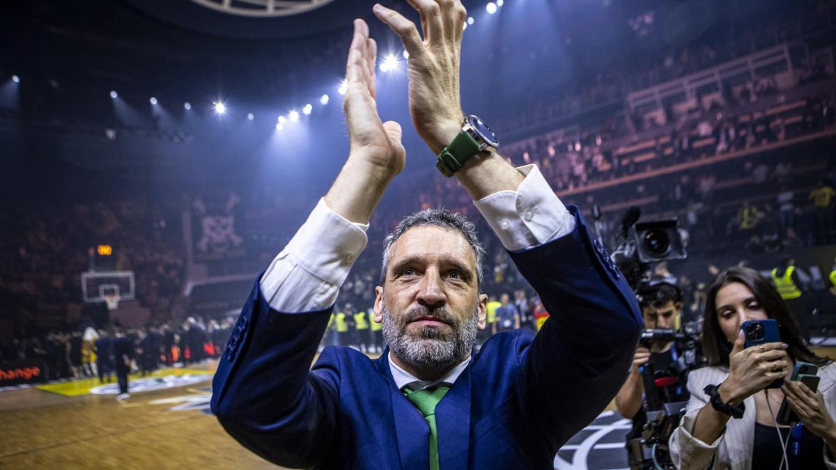Ibon Navarro, tras la victoria frente al AEK en la semifinal de la BCL