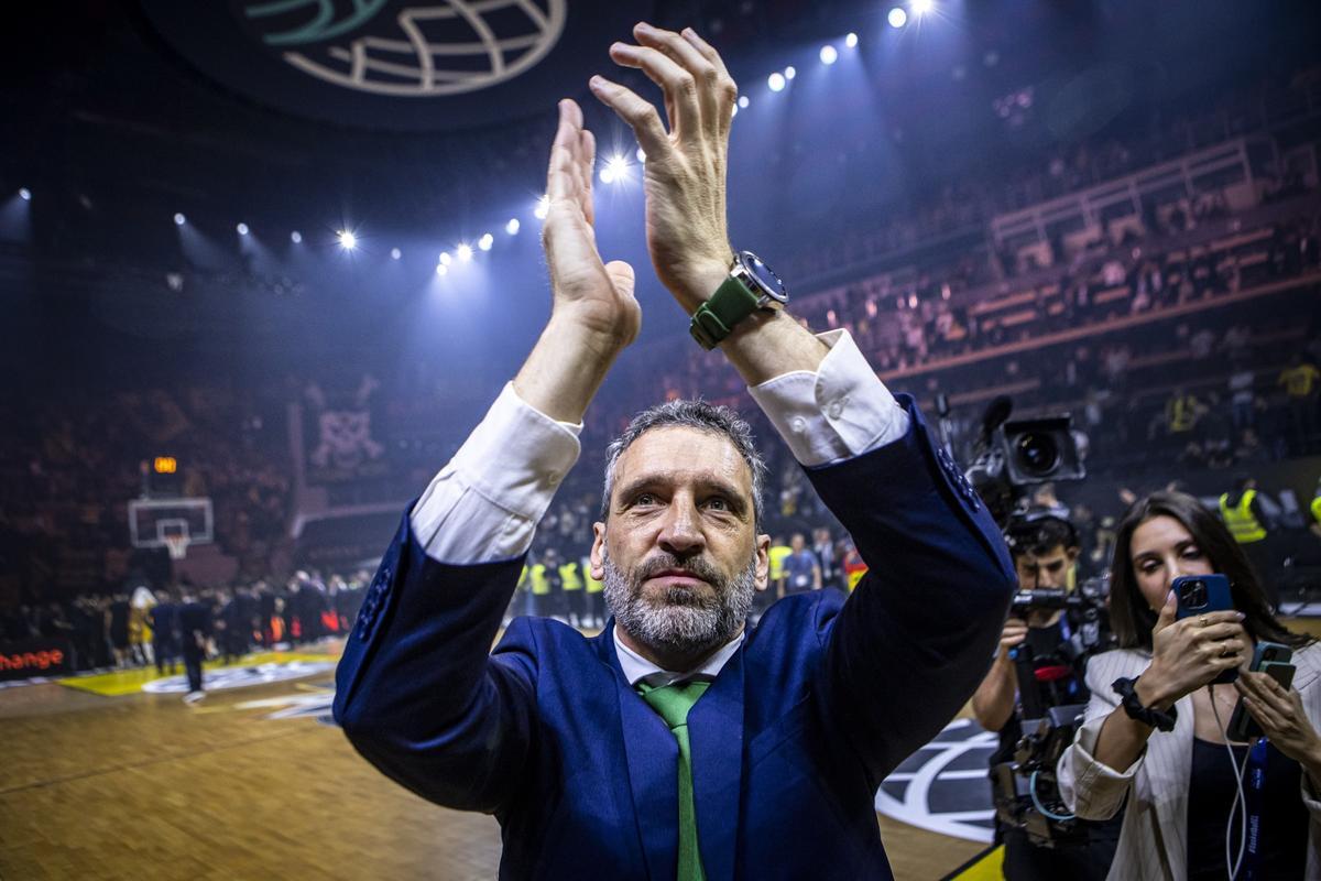 Ibon Navarro, tras la victoria frente al AEK en la semifinal de la BCL
