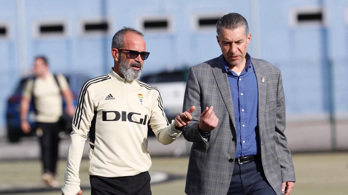 Primer entrenamiento de Cervera con el Oviedo