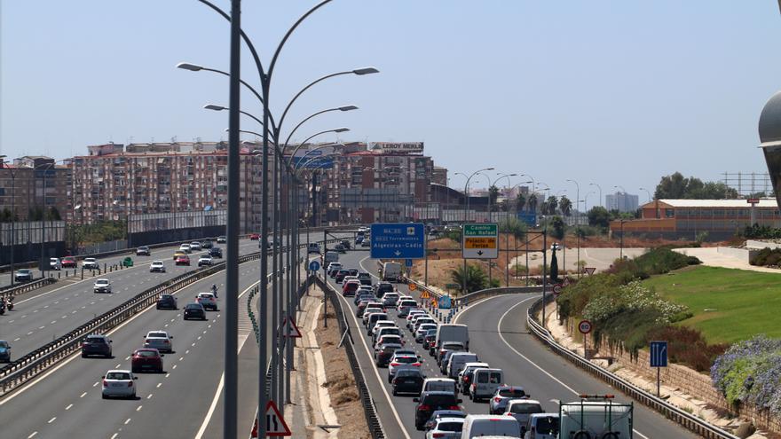 Entrada y salida a Málaga, en la imagen la  Autovía del Mediterráneo
