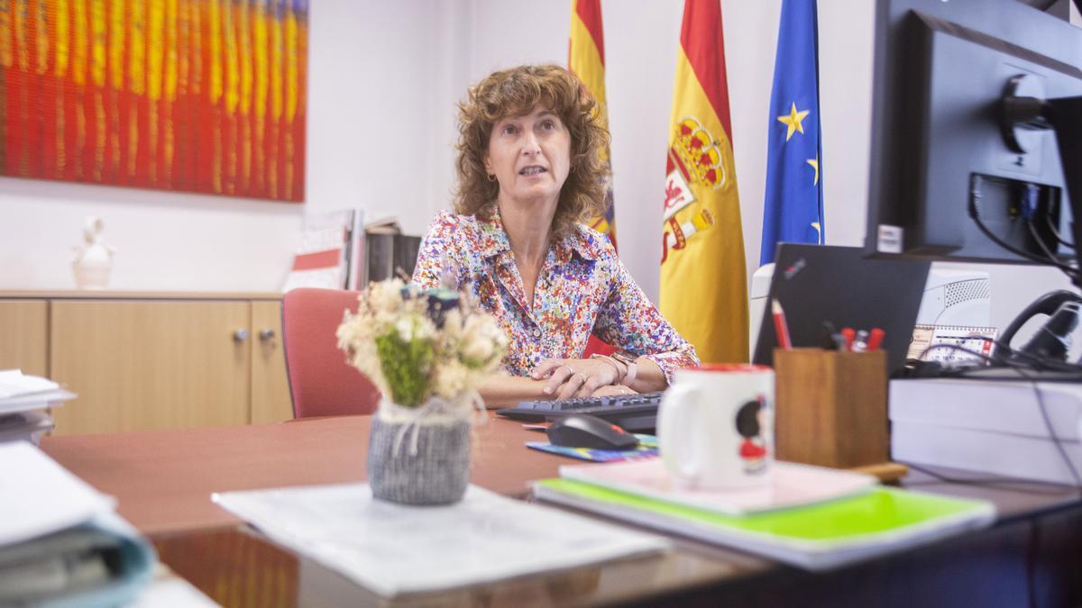 Guinda, en su despacho en la sede del Inaem, ubicado en el Centro de Tecnologías Avanzadas de Zaragoza.