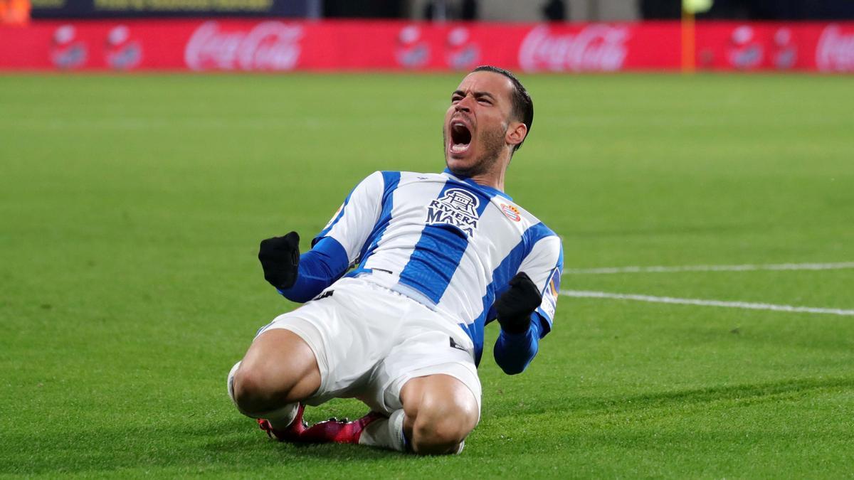 RDT celebra el gol del empate del Espanyol en el último segundo.