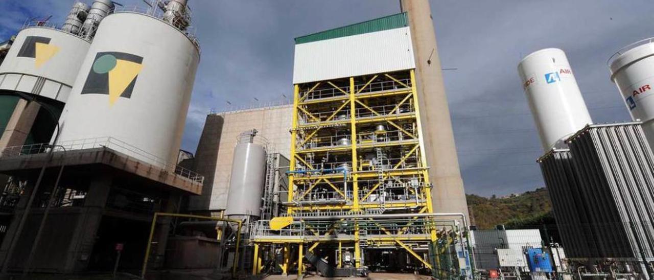 La planta piloto que se puso en marcha en la central térmica de La Pereda, de Hunosa.