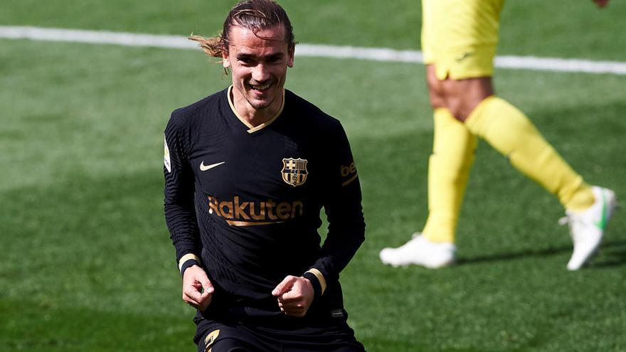 Antoine Griezmann celebra su primer gol ante el Villarreal.